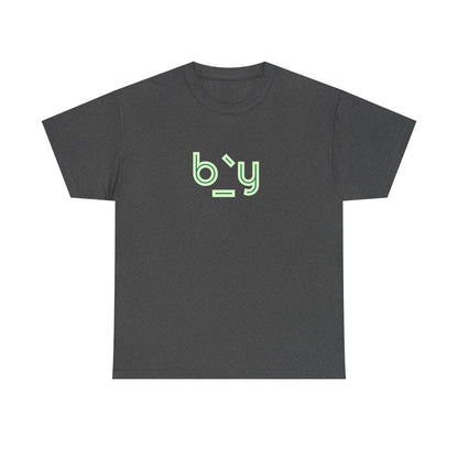 Unisex Heavy Cotton Tee with Minimalist Green Design - Streetwear Fashion
