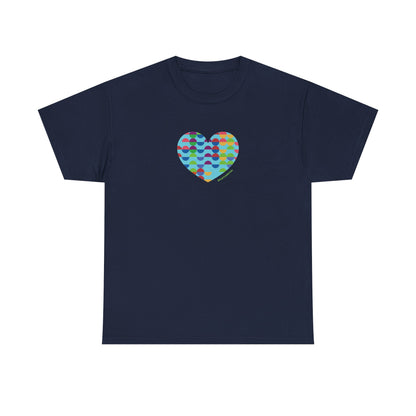 Colorful Heart Unisex Heavy Cotton Tee - #HeartsInMotion