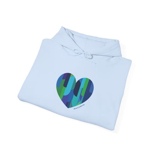 Patterned Heart Sweatshirt, Cozy Hoodie - #HeartsInMotion