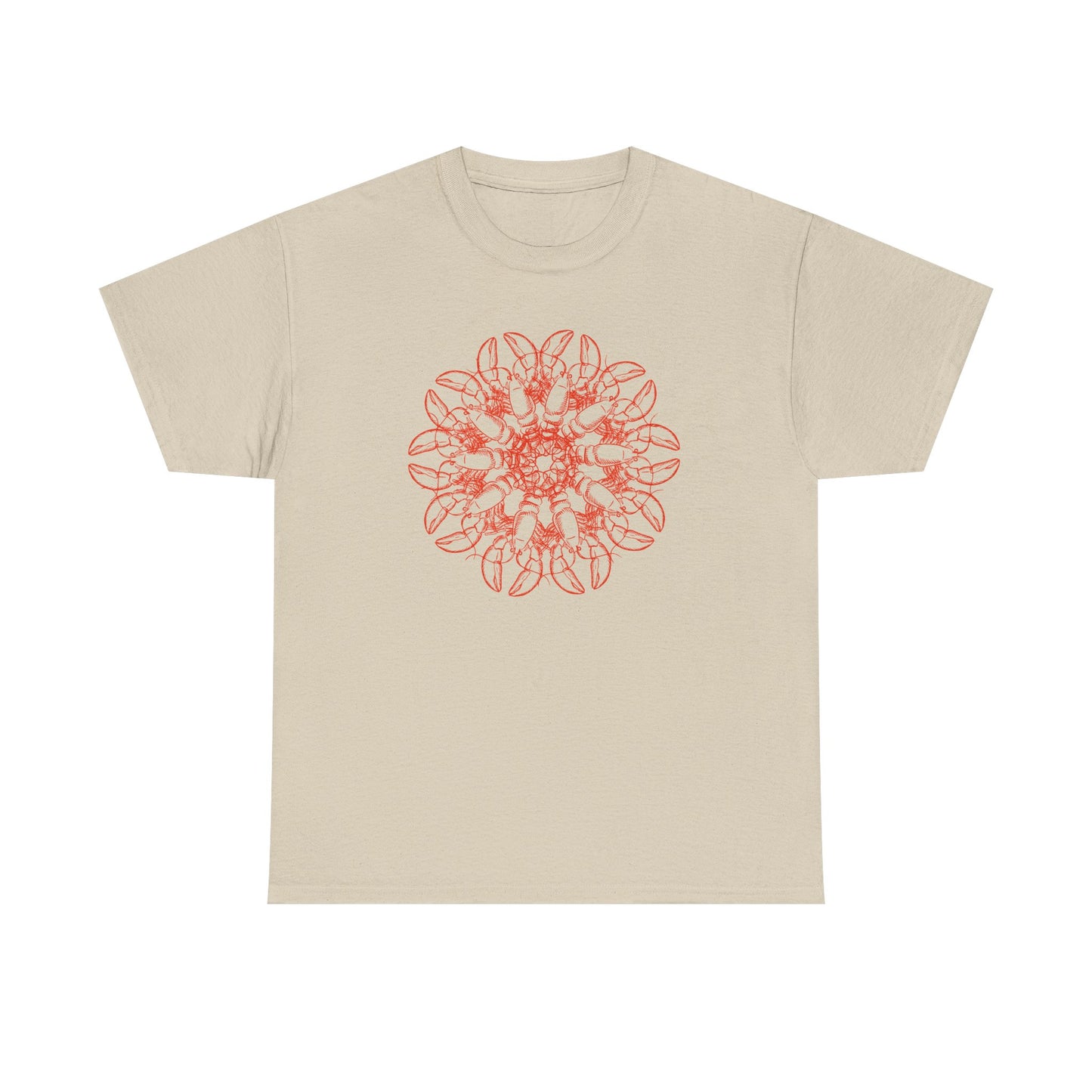 Lobster Mandala Blossom Unisex Heavy Cotton Tee