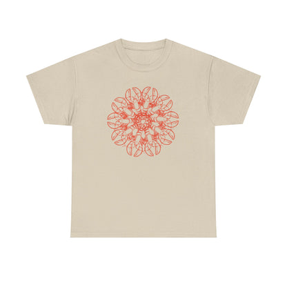 Lobster Mandala Blossom Unisex Heavy Cotton Tee