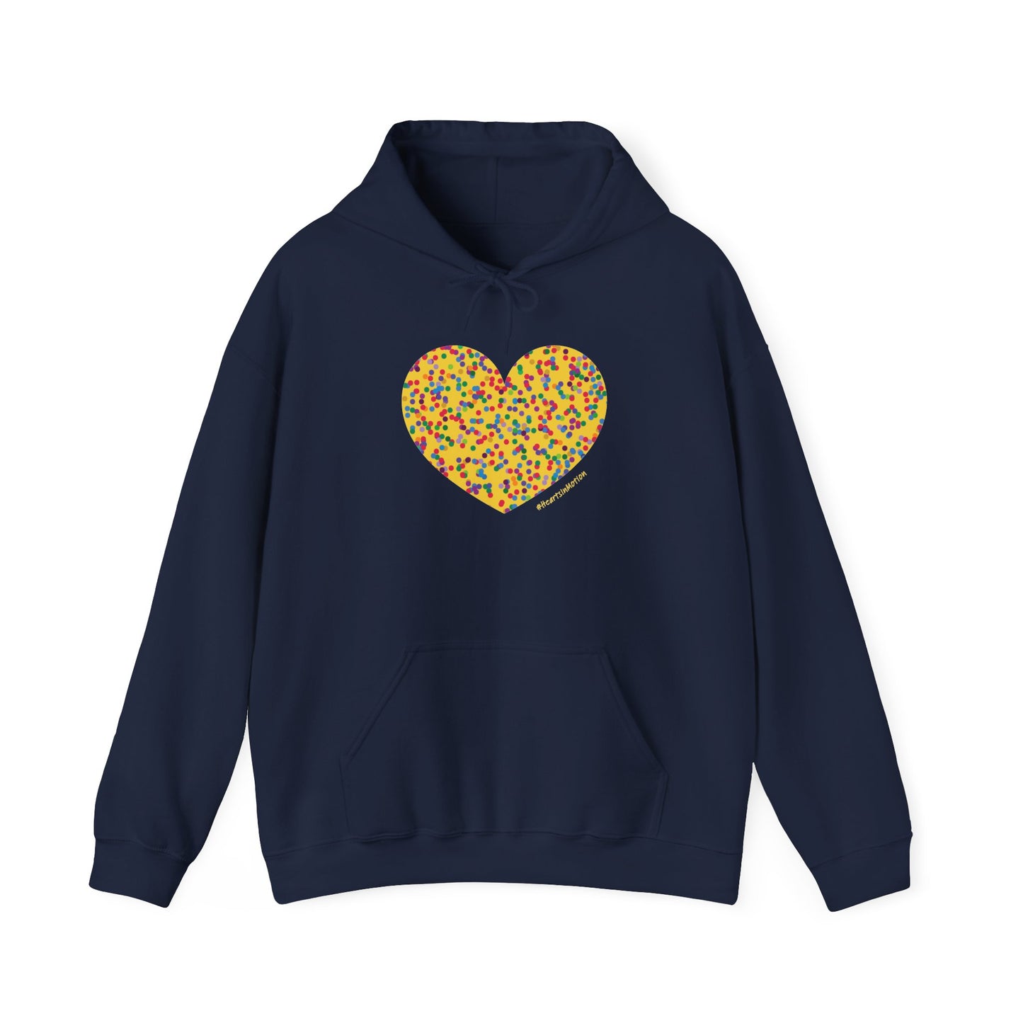 Colourful Dot Heart Hoodie - Unisex Heavy Blend™ #HeartsInMotion