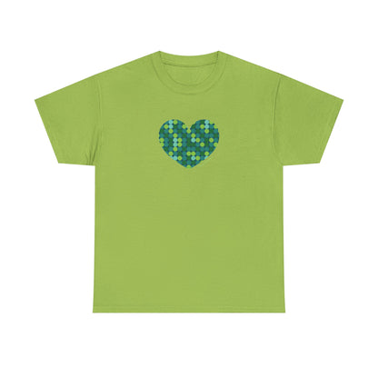 Green Dot Heart T-shirt - #HeartsInMotion - Love Over Hate