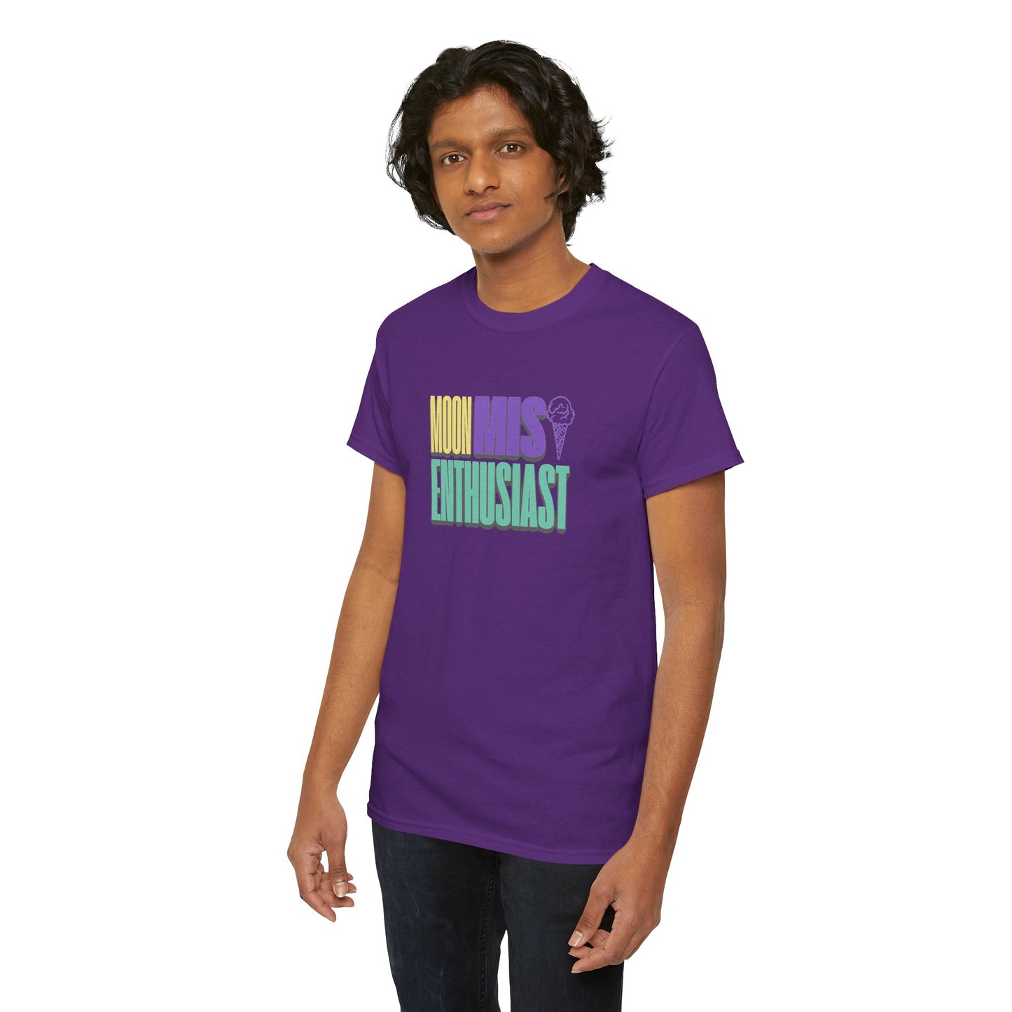 Moon Mist Enthusiast Unisex Heavy Cotton Tee, Graphic Shirt, Ice Cream Lovers
