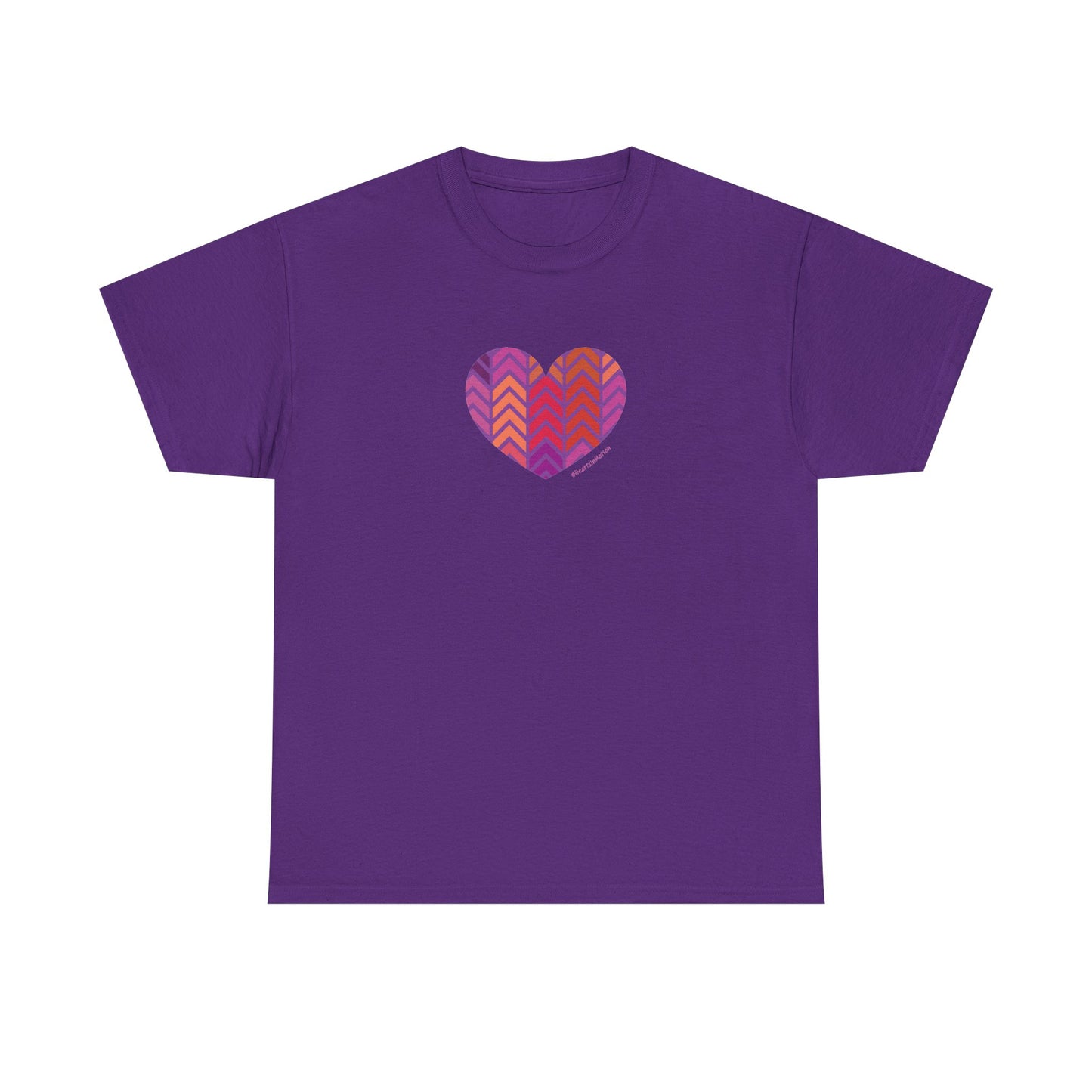 Colourful Heart Unisex Heavy Cotton Tee - Vibrant Casual Wear for Everyday Love