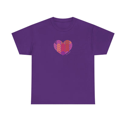 Colourful Heart Unisex Heavy Cotton Tee - Vibrant Casual Wear for Everyday Love