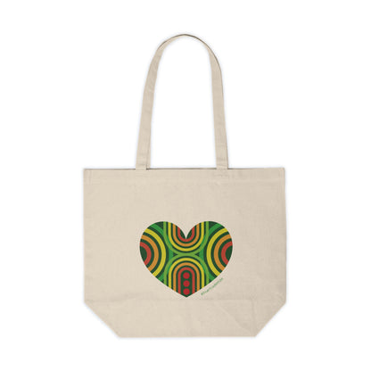 Groovy Heart Canvas Shopping Tote - #HeartsInMotion