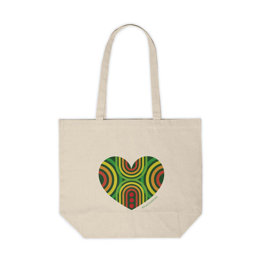 Groovy Heart Canvas Shopping Tote - #HeartsInMotion