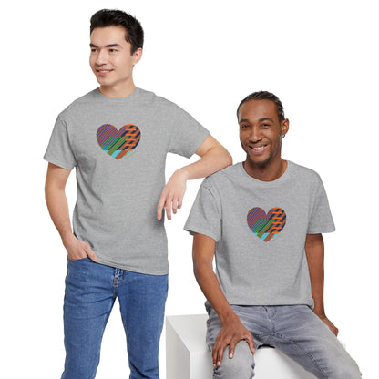 Colourful Heart Unisex Heavy Cotton Tee - Vibrant Graphic T-Shirt