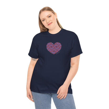 Colorful Geometric Heart Unisex Heavy Cotton Tee - #HeartsInMotion