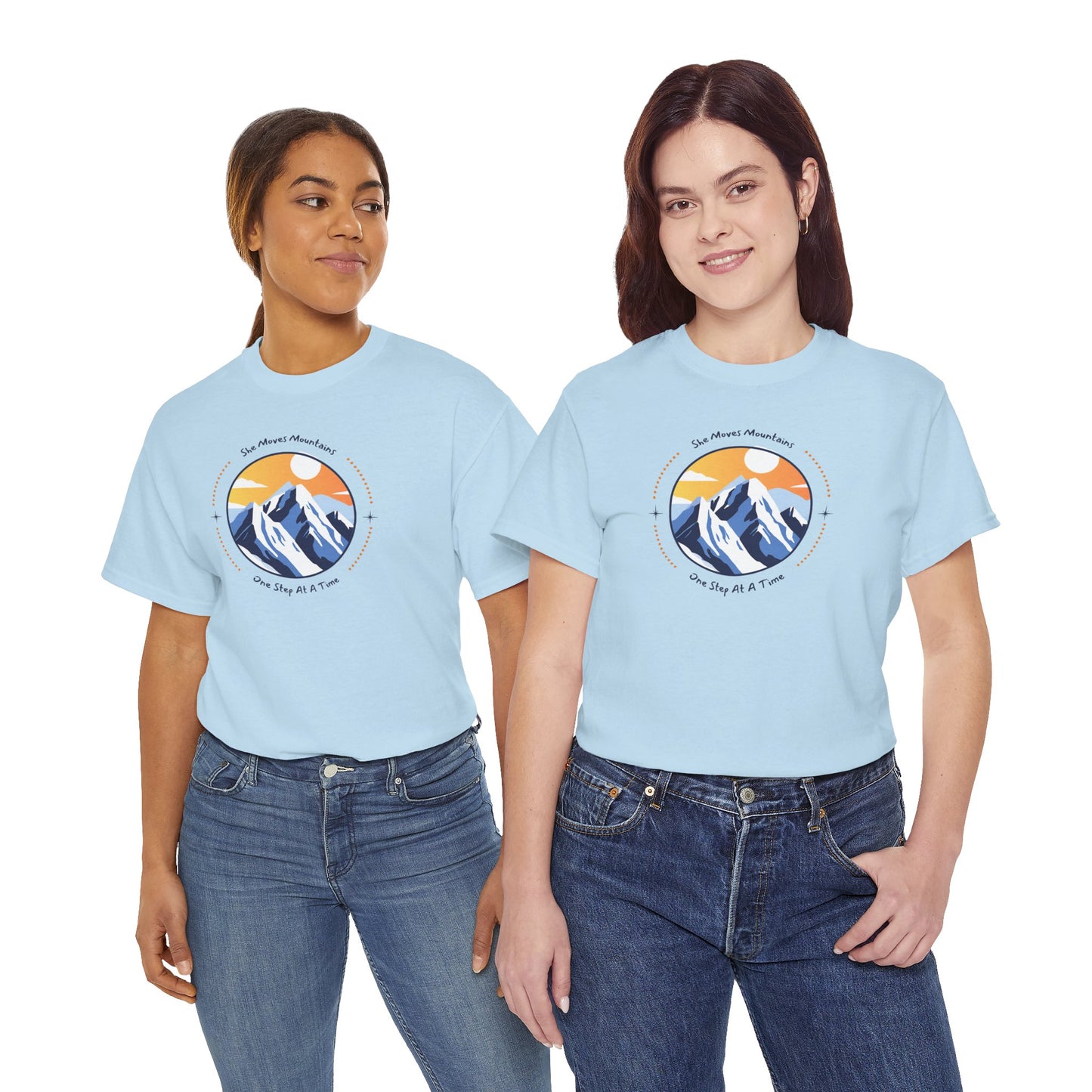 Mountain Sunrise Heavy Cotton Tee, Outdoor Adventure Shirt, Nature Lover Gift