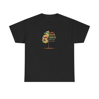 Nature-Inspired Unisex Heavy Cotton Tee, Gift for Nature Lovers