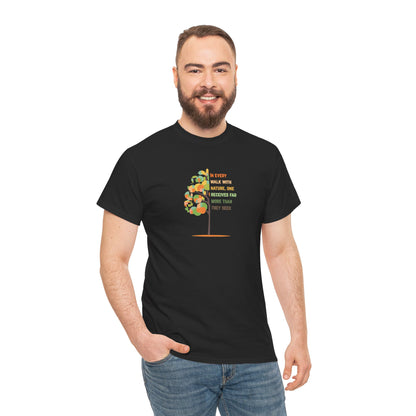 Nature-Inspired Unisex Heavy Cotton Tee, Gift for Nature Lovers