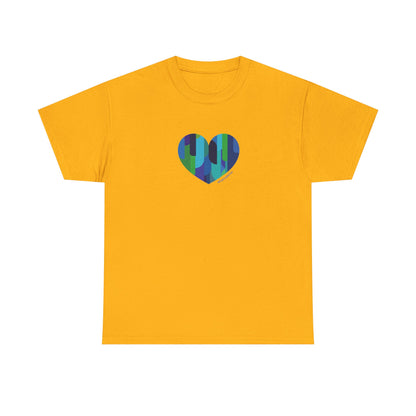 Heart Pattern Unisex Heavy Cotton Tee, Casual Wear - #HeartsInMotion