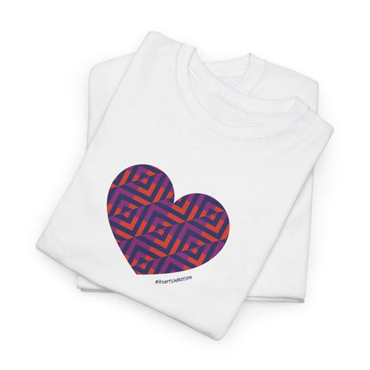 Colorful Heart Unisex Heavy Cotton Tee - #HeartsInMotion