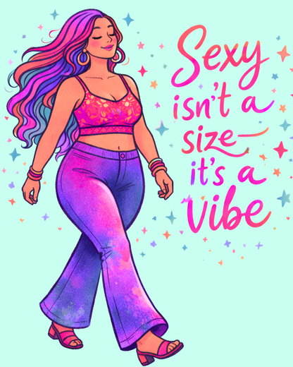 Sexy Isn't a Size, It's a Vibe – Body Positive Art Print – 8" x 10"