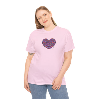Colorful Geometric Heart Unisex Heavy Cotton Tee - #HeartsInMotion
