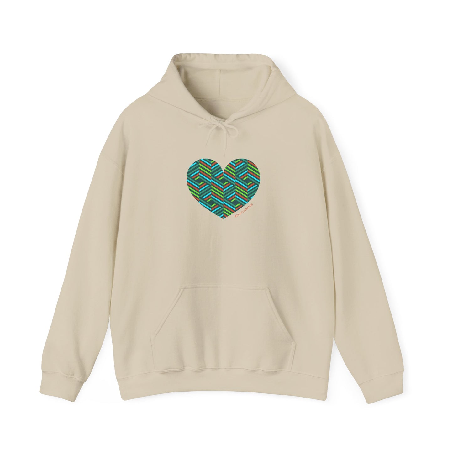 Colourful Heart Hoodie, Unisex Heavy Blend Sweatshirt, #HeartsInMotion