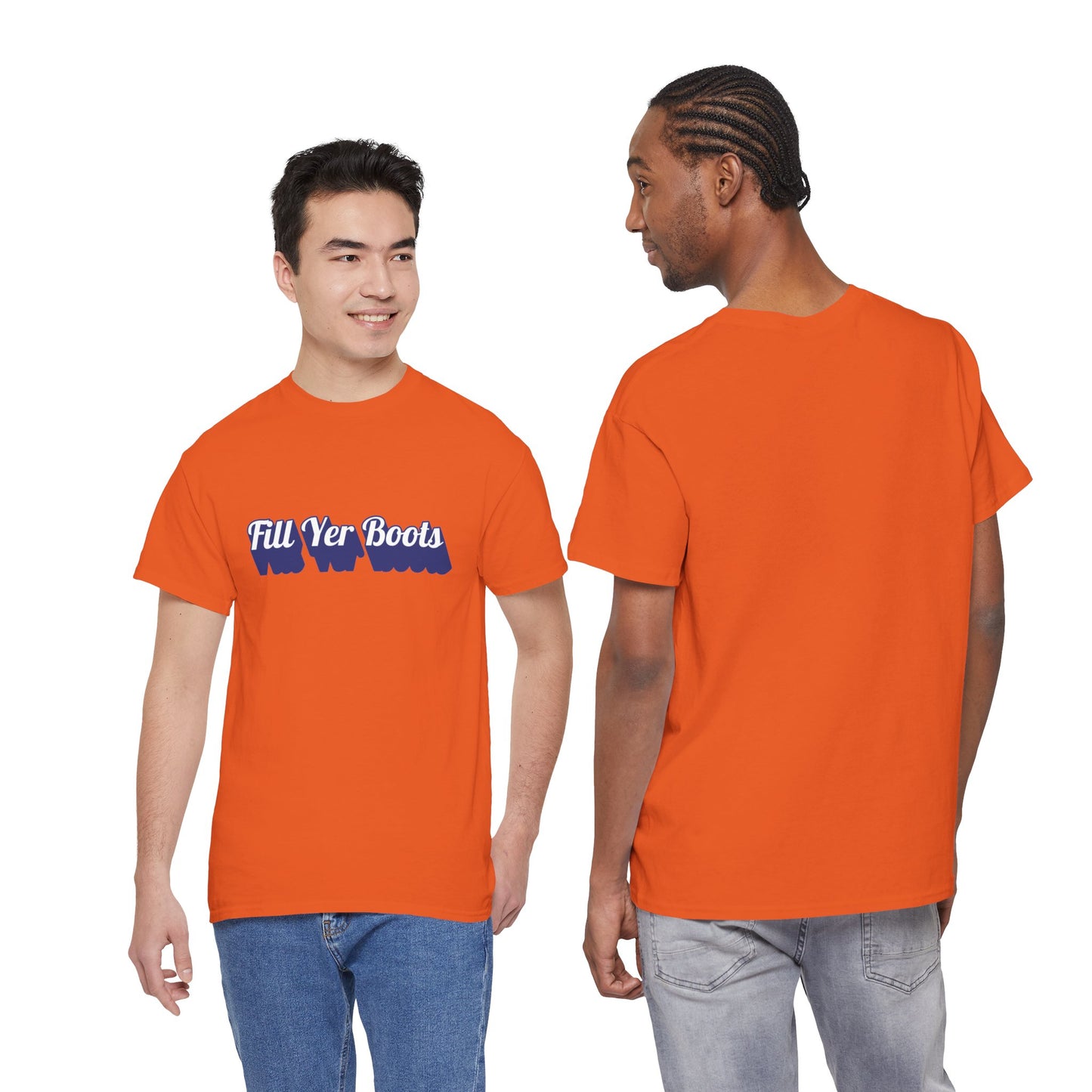 Unisex Heavy Cotton Tee- 'Fill Yer Boots' Graphic Tee, Perfect for Everyday Wear