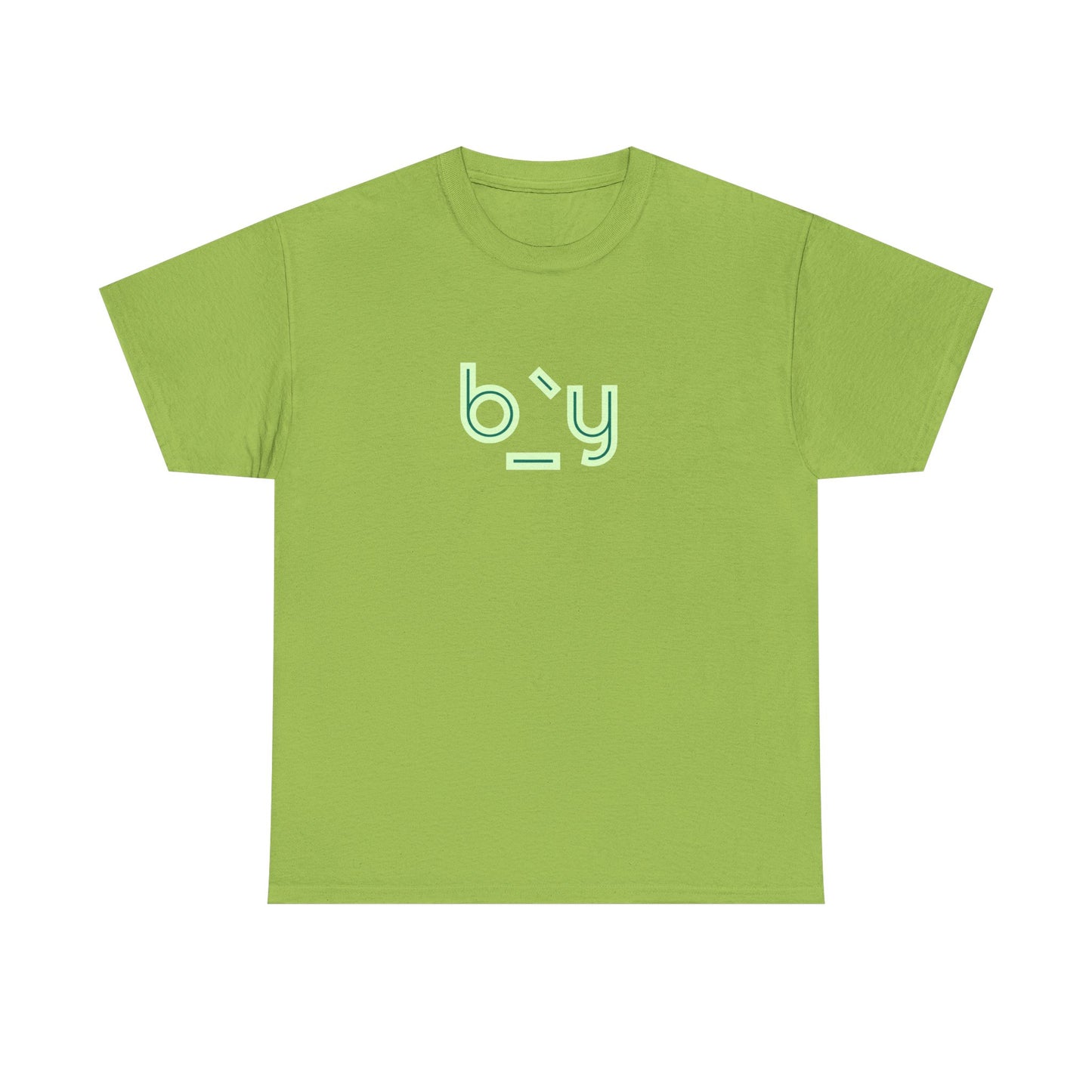 Unisex Heavy Cotton Tee with Minimalist Green Design - Streetwear Fashion