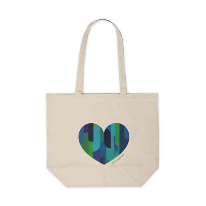 Colourful Heart Canvas Tote Bag, Eco-Friendly Shopping Bag - #HeartsInMotion