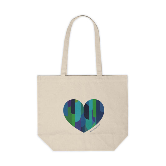 Colourful Heart Canvas Tote Bag, Eco-Friendly Shopping Bag - #HeartsInMotion