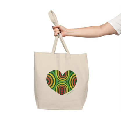 Groovy Heart Canvas Shopping Tote - #HeartsInMotion