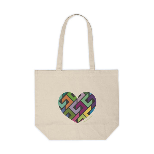 Colourful Heart Pattern Canvas Tote Bag - #HeartsInMotion