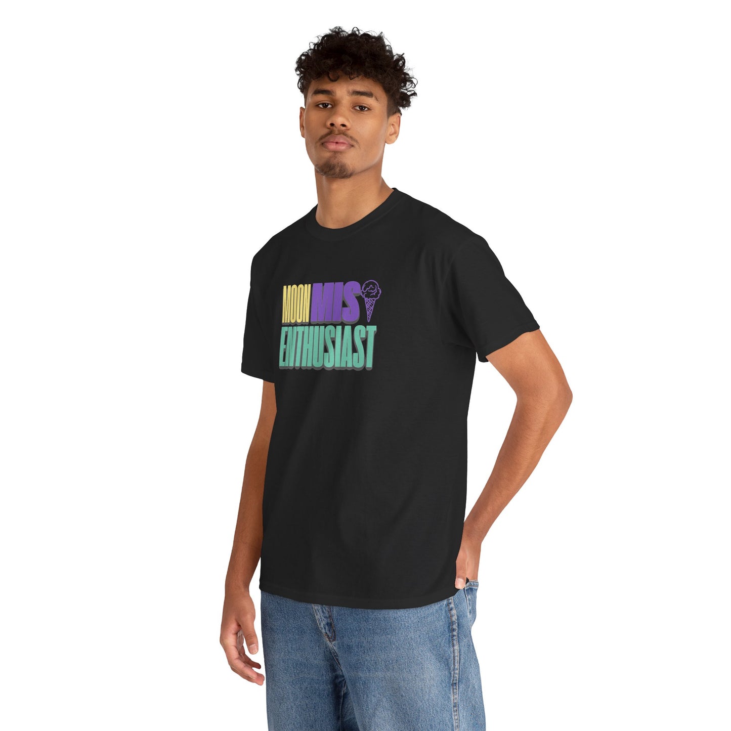 Moon Mist Enthusiast Unisex Heavy Cotton Tee, Graphic Shirt, Ice Cream Lovers