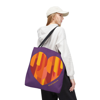 Colourful Heart Abstract Tote Bag | Everyday Use - #HeartsInMotion