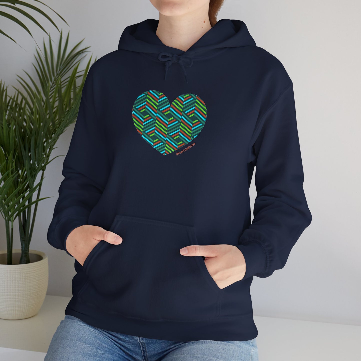 Colourful Heart Hoodie, Unisex Heavy Blend Sweatshirt, #HeartsInMotion