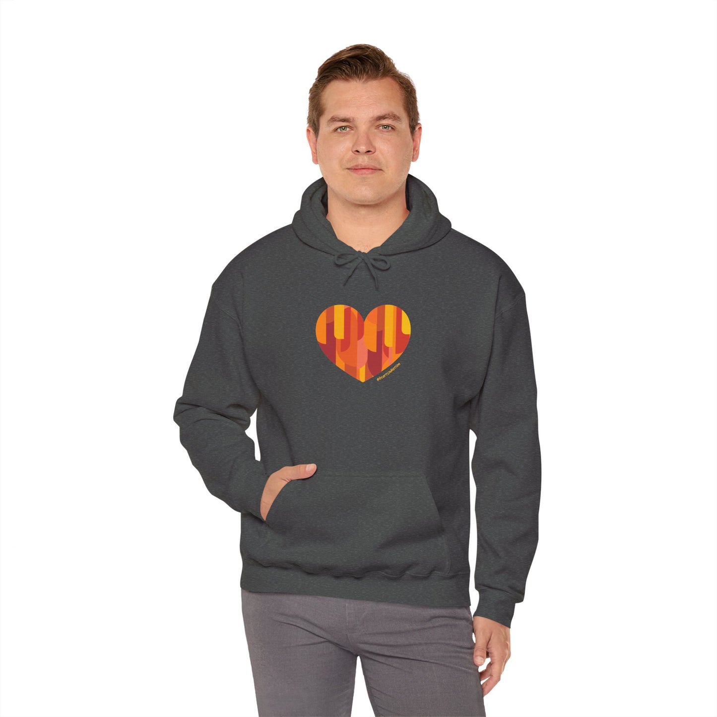 Patterned Heart Unisex Hoodie – Cozy & Colourful #HeartsInMotion