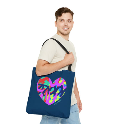 Colorful Grafitti Heart Tote Bag — #HeartsInMotion - Love Over Hate