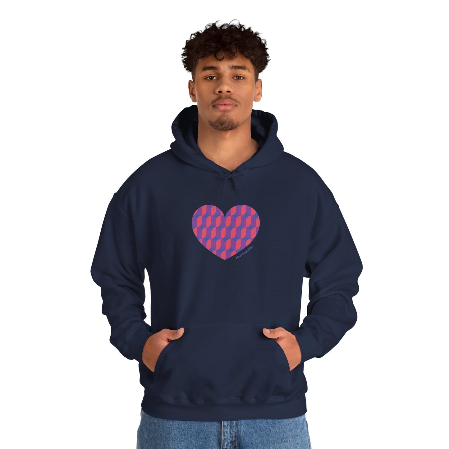 Colourful Heart Design Unisex Hooded Sweatshirt - #HeartsInMotion