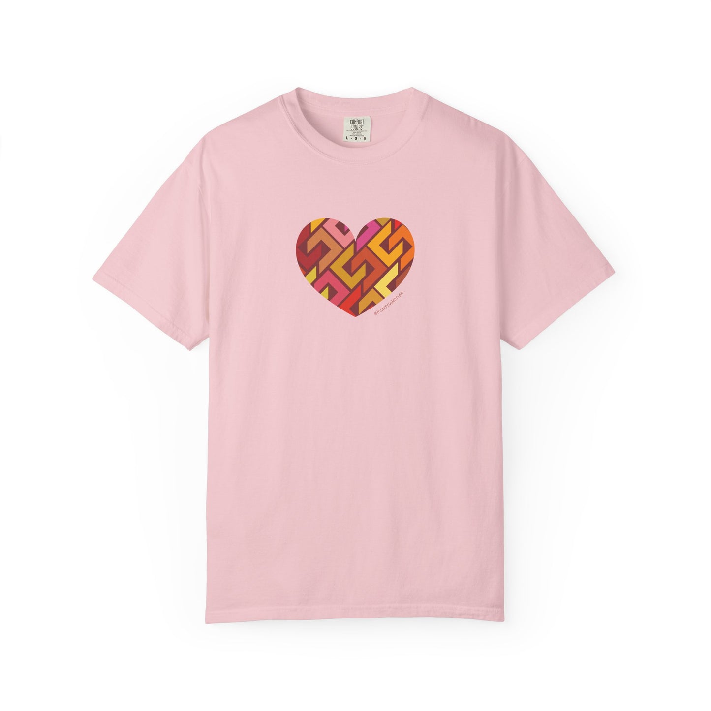Colourful Heart Pattern Unisex Garment-Dyed T-Shirt - #HeartsInMotion