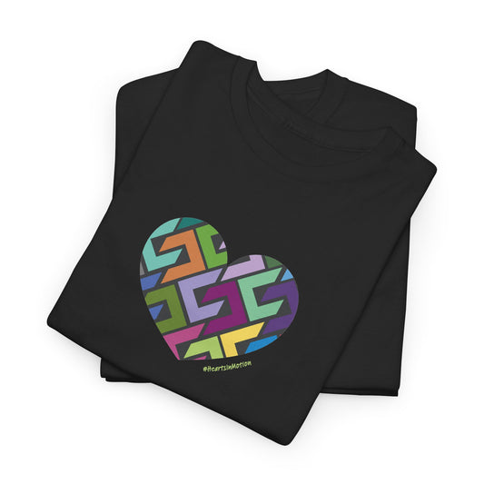 Colourful Heart Unisex Heavy Cotton Tee - Stylish & Comfortable Wear