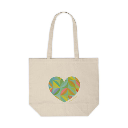 Colourful Heart Canvas Tote Bag | Eco-Friendly Boho Style- #HeartsInMotion