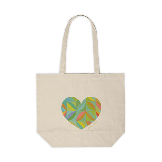 Colourful Heart Canvas Tote Bag | Eco-Friendly Boho Style- #HeartsInMotion