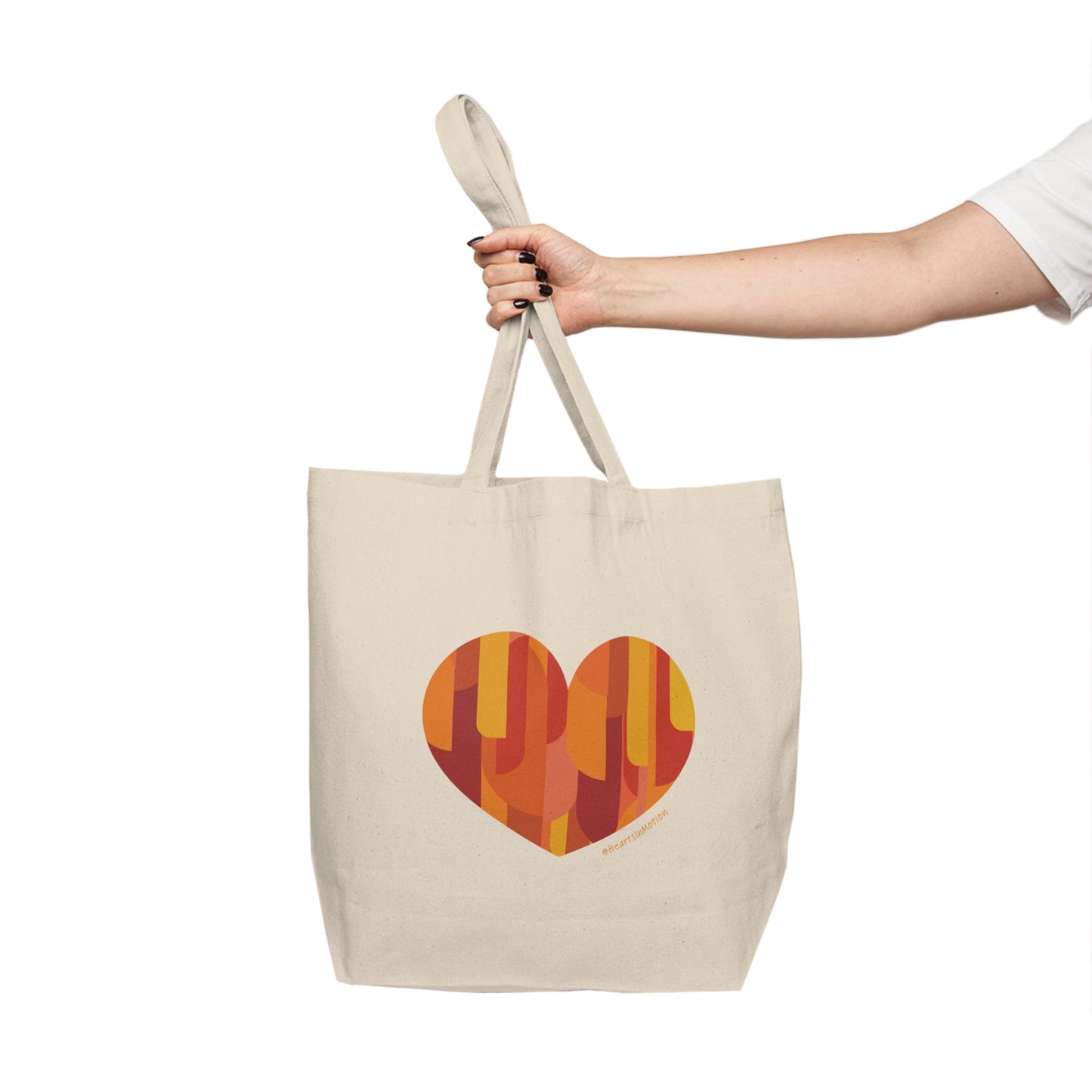 Heart Pattern Canvas Shopping Tote - Eco-Friendly, #HeartsInMotion