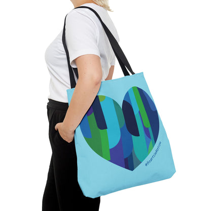 Blue Heart Pattern Tote Bag, Eco-Friendly Bag - #HeartsInMotion