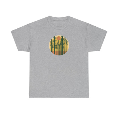 Nature Sunset Unisex Heavy Cotton Tee, Outdoor Tee, Gift for Nature Lovers