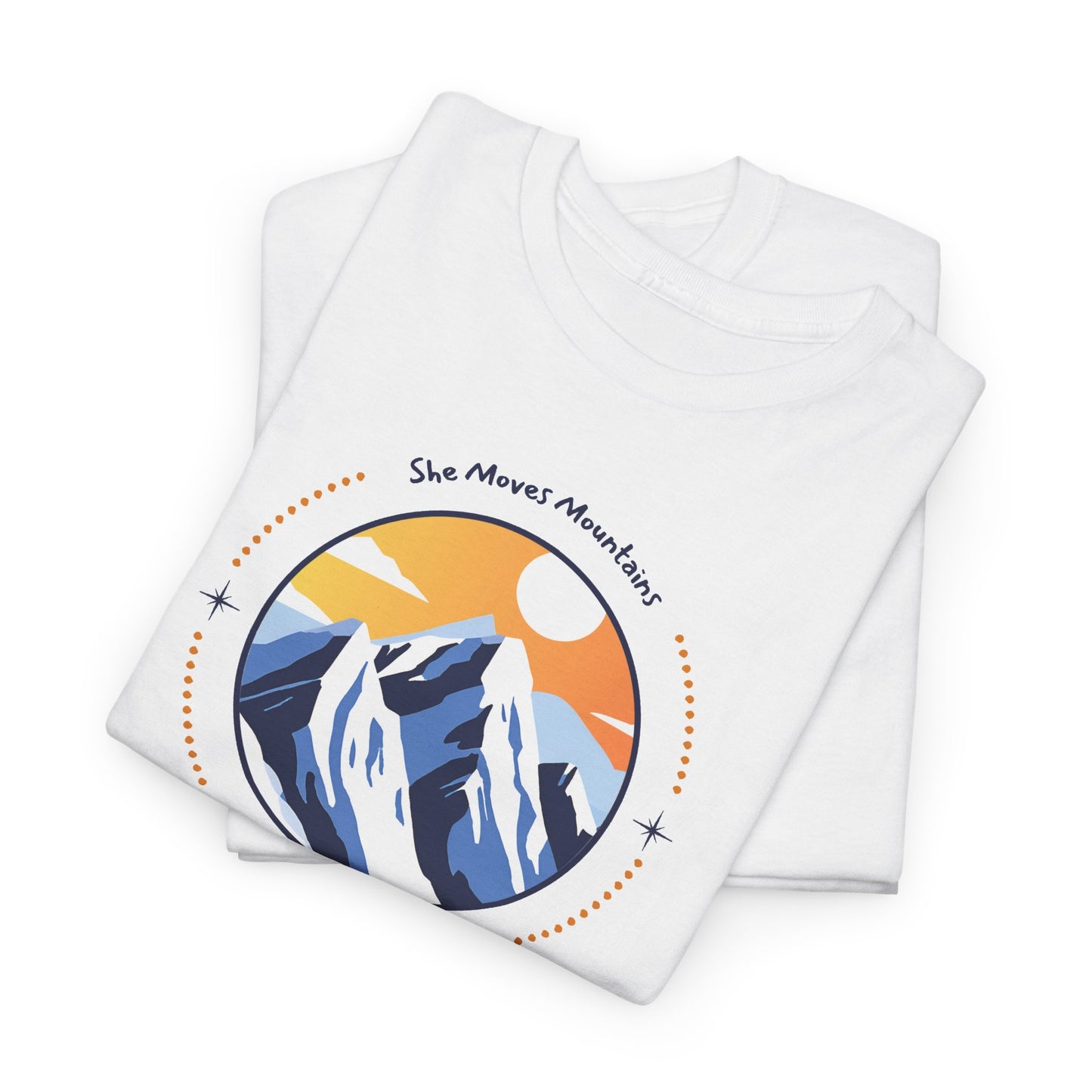 Mountain Sunrise Heavy Cotton Tee, Outdoor Adventure Shirt, Nature Lover Gift