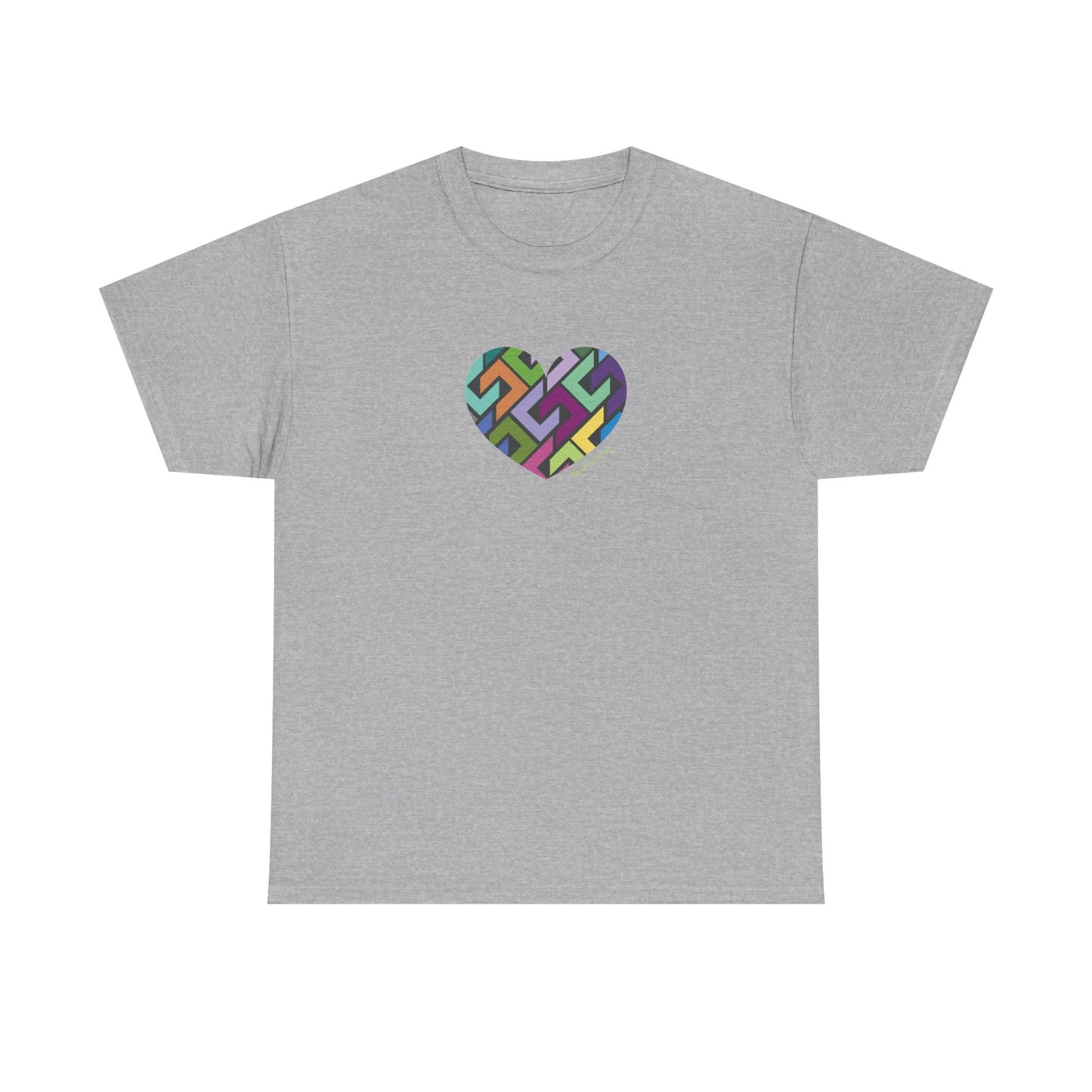 Colourful Heart Unisex Heavy Cotton Tee - Stylish & Comfortable Wear