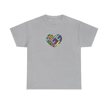 Colourful Heart Unisex Heavy Cotton Tee - Stylish & Comfortable Wear