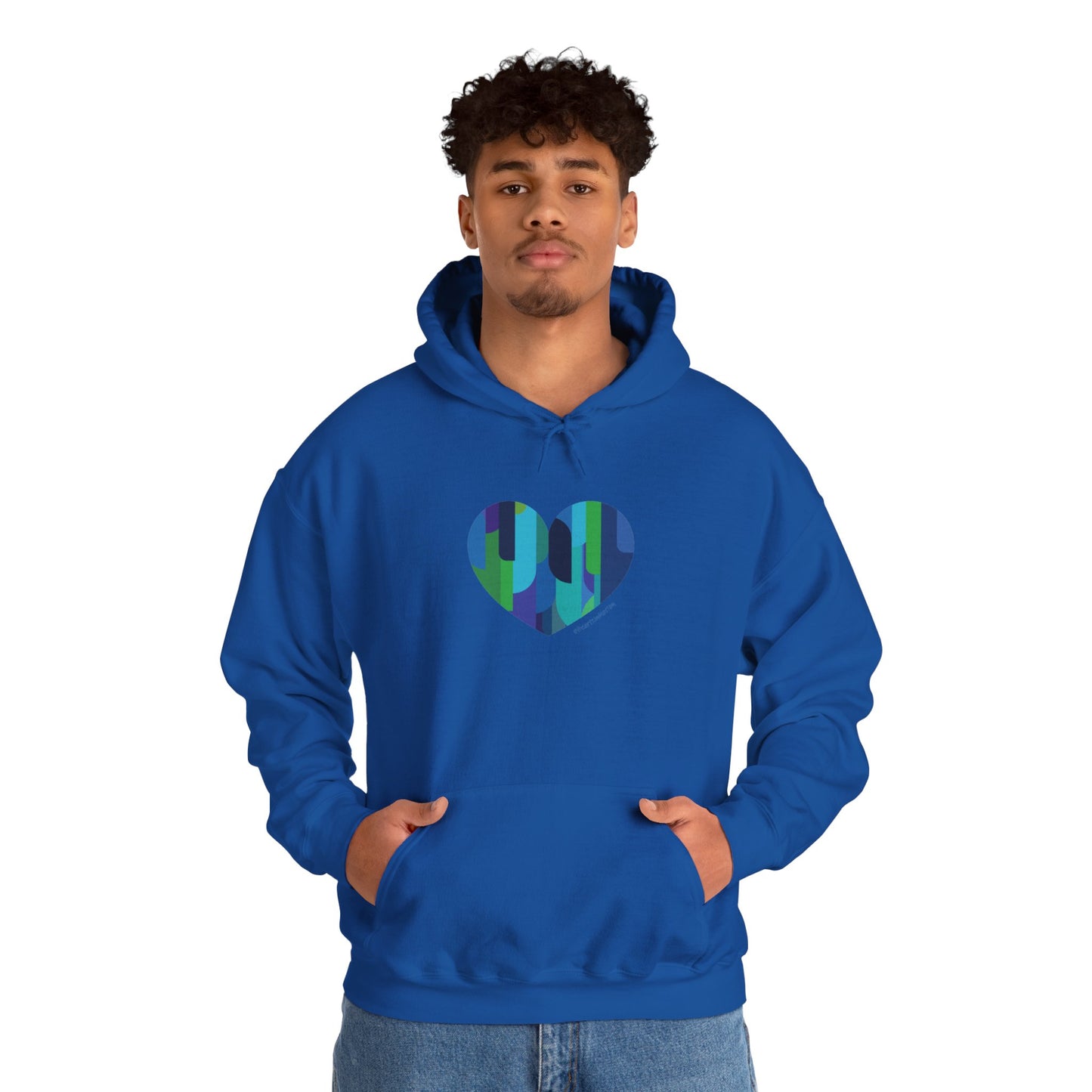 Patterned Heart Sweatshirt, Cozy Hoodie - #HeartsInMotion