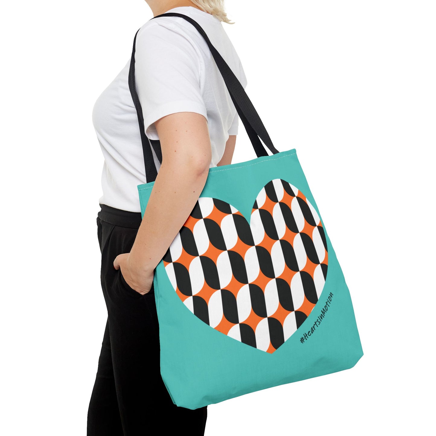 Colourful Geometric Heart Tote Bag - Perfect for Everyday Use