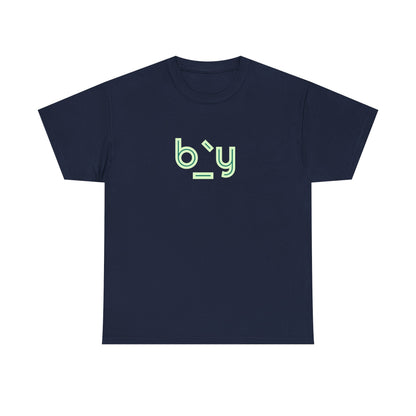 Unisex Heavy Cotton Tee with Minimalist Green Design - Streetwear Fashion
