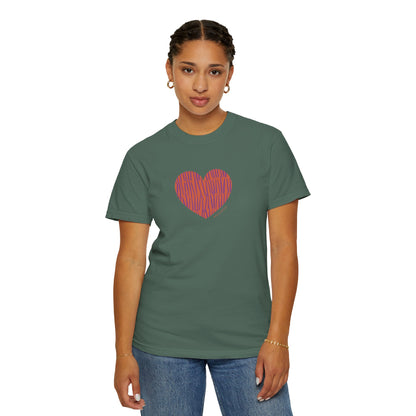 Heart Pattern Unisex Garment-Dyed T-shirt - #HeartsInMotion