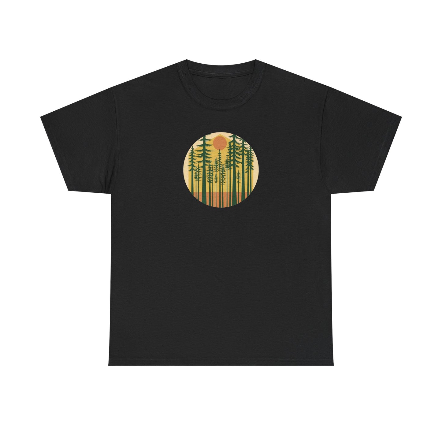Nature Sunset Unisex Heavy Cotton Tee, Outdoor Tee, Gift for Nature Lovers