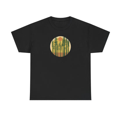 Nature Sunset Unisex Heavy Cotton Tee, Outdoor Tee, Gift for Nature Lovers